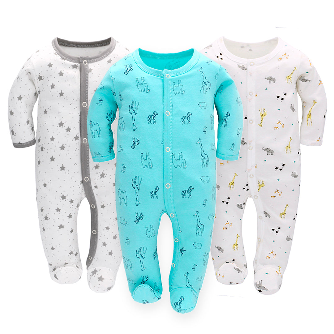 Pijama 3 piezas Jirafa Azul