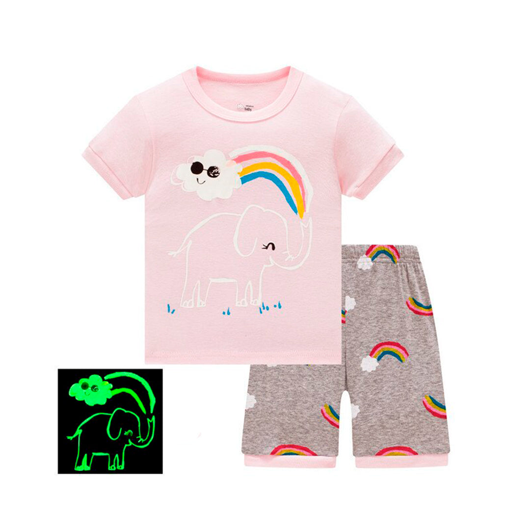 Conjunto de pijama de elefante que brilla en la oscuridad