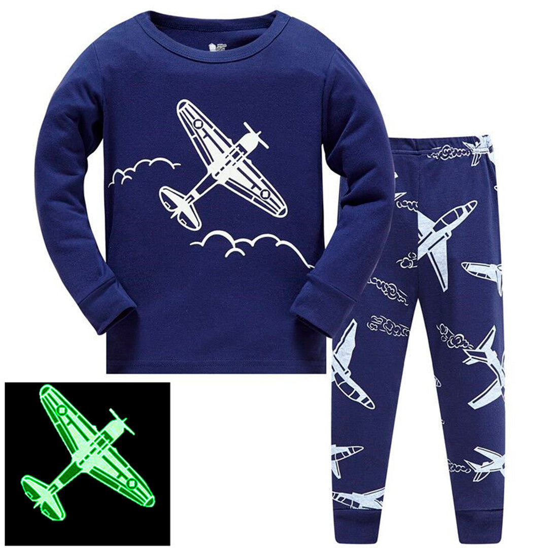 Conjunto de pijama Avión que brilla en la oscuridad